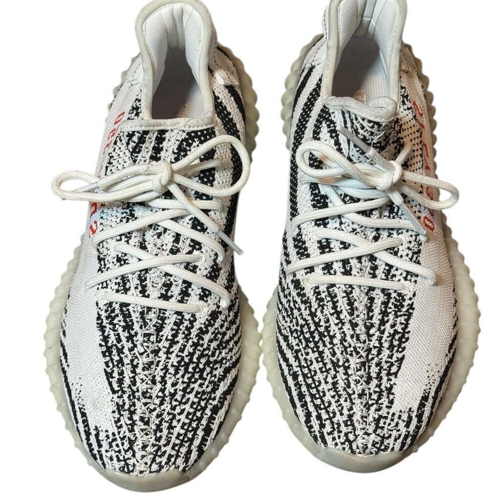 Adidas Yeezy Boost 360 V2 Zebra Print Black White Sneakers Size 11.5 - Picture 7 of 9